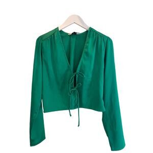 RESA satin emerald green blouse
